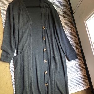 Long grey cardigan